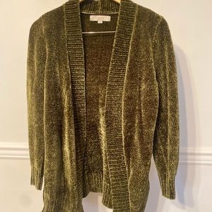 LOFT olive green cardigan